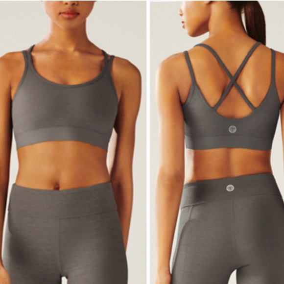 Tory Burch Other - Tory Sport Melange Cross Back Gray Sports Bra XS